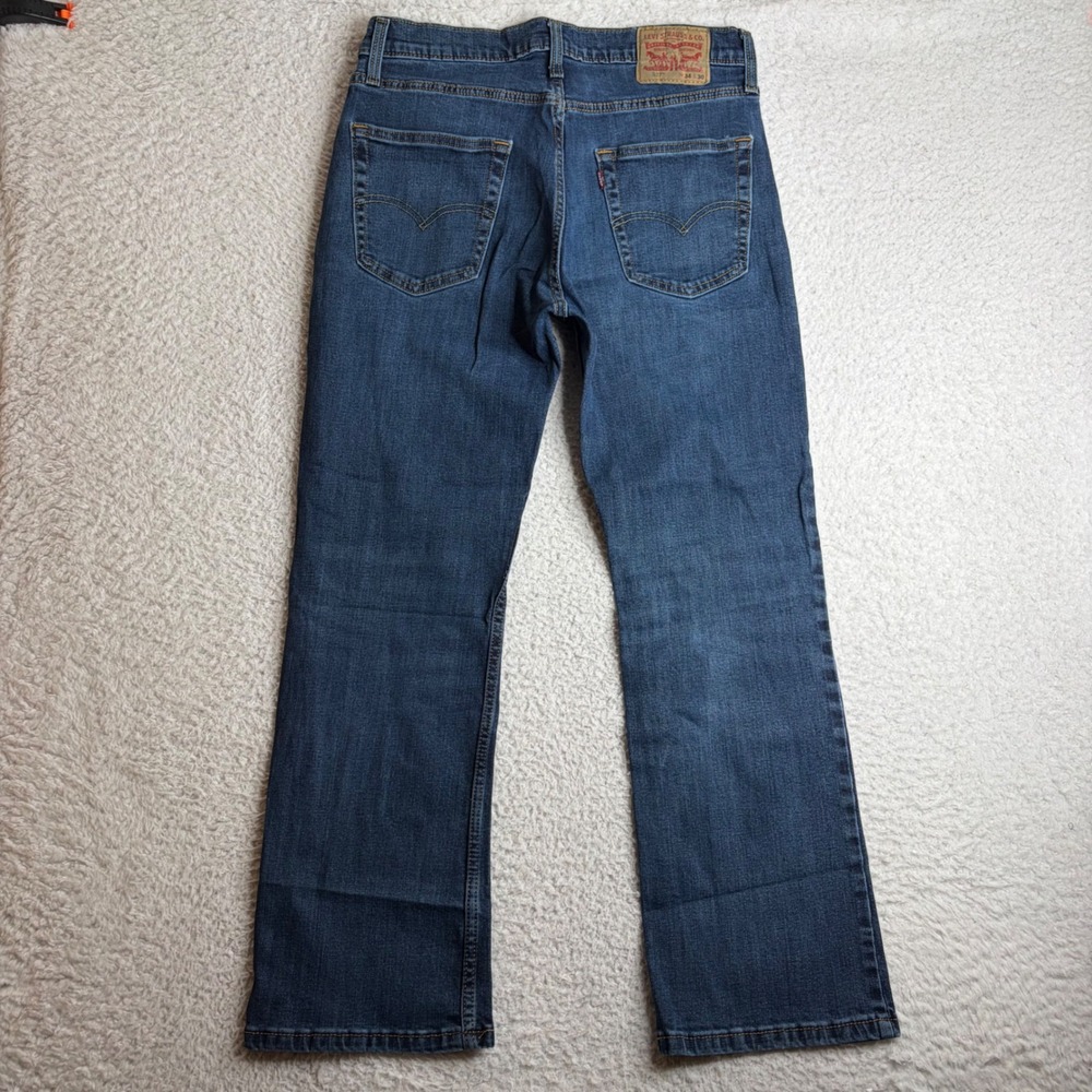 Levis 527 Slim Bootcut Jeans Mens 34x30 (32x29) Blue Denim Pants cotton blend